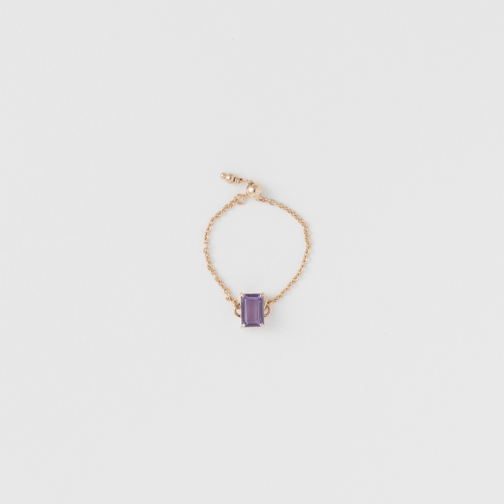 amethyst chain ring(ｱﾒｼﾞｽﾄ ﾁｪｰﾝﾘﾝｸﾞ)［mede to order］
