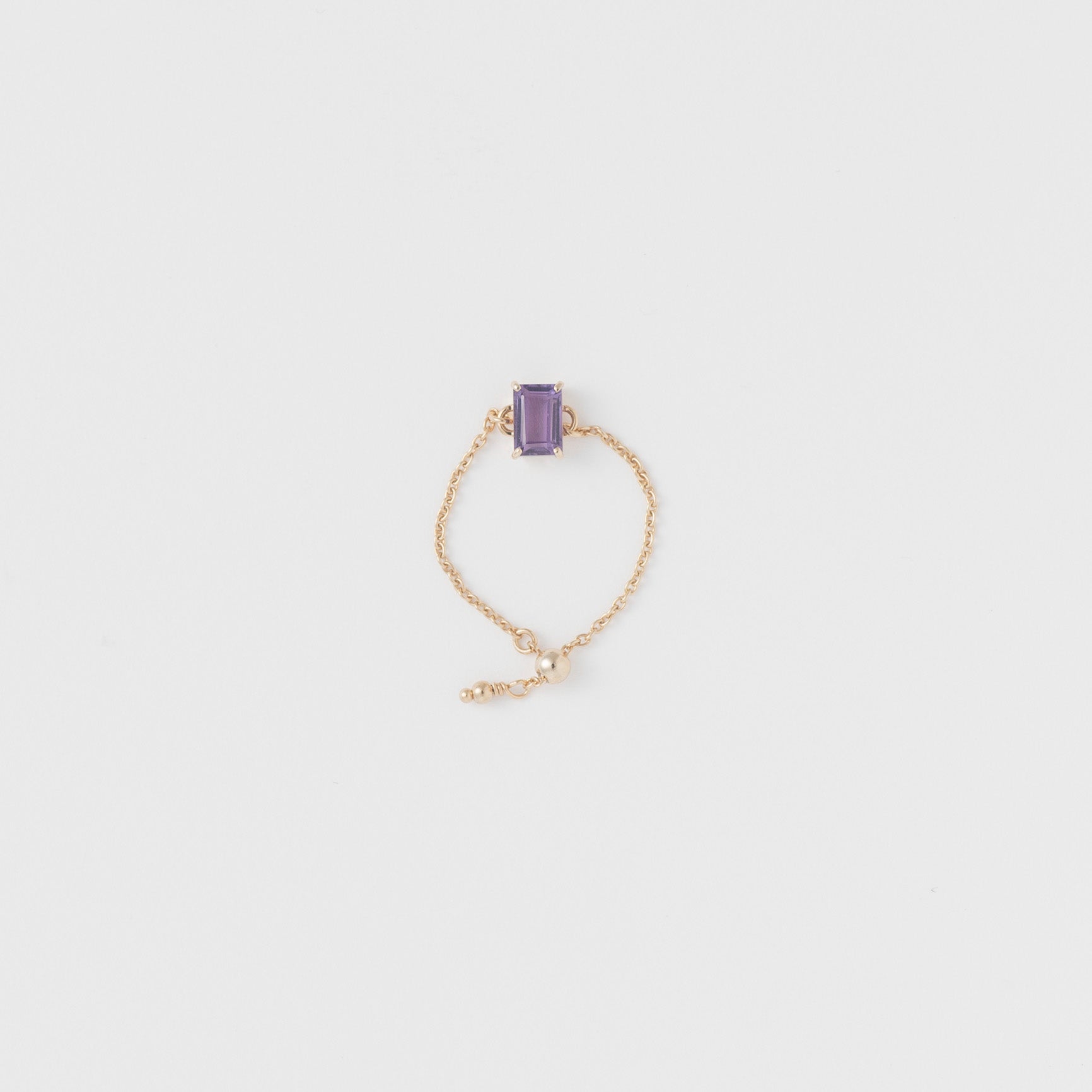 amethyst chain ring(ｱﾒｼﾞｽﾄ ﾁｪｰﾝﾘﾝｸﾞ)［mede to order］