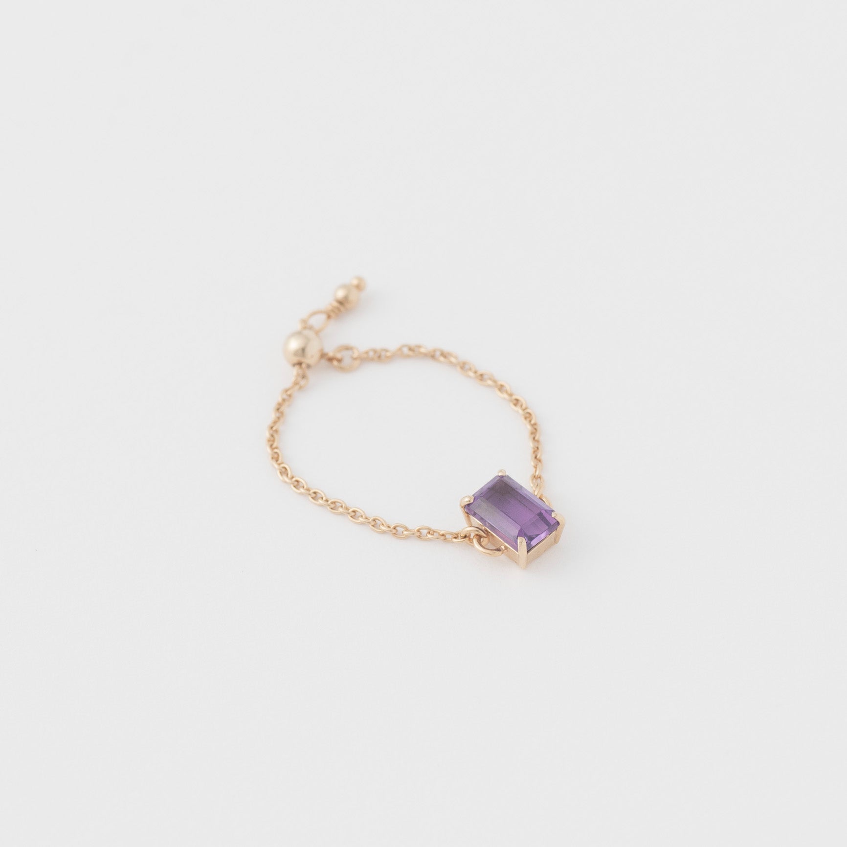 amethyst chain ring(ｱﾒｼﾞｽﾄ ﾁｪｰﾝﾘﾝｸﾞ)［mede to order］